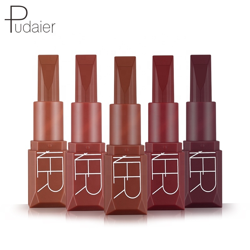 Private Label 5 Colors Ingredients Low Moq Makeup Long Lasting Matte Lipstick Suit