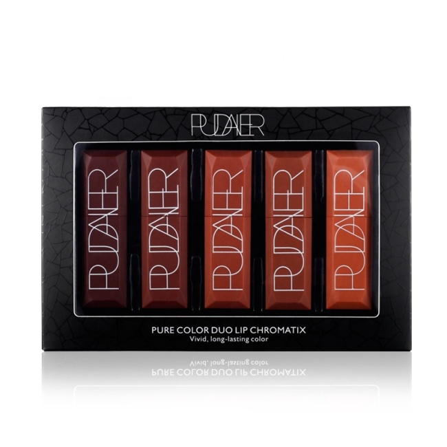 Private Label 5 Colors Ingredients Low Moq Makeup Long Lasting Matte Lipstick Suit
