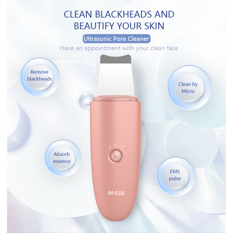 Lady Use Facial Skin Cleaner Peeling Ultrasonic Skin Scrubber Spatula