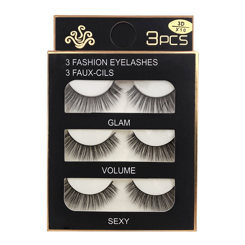 Manufacturer Wholesale 3 Pairs Natural 5D Wholesale False Eyelashes