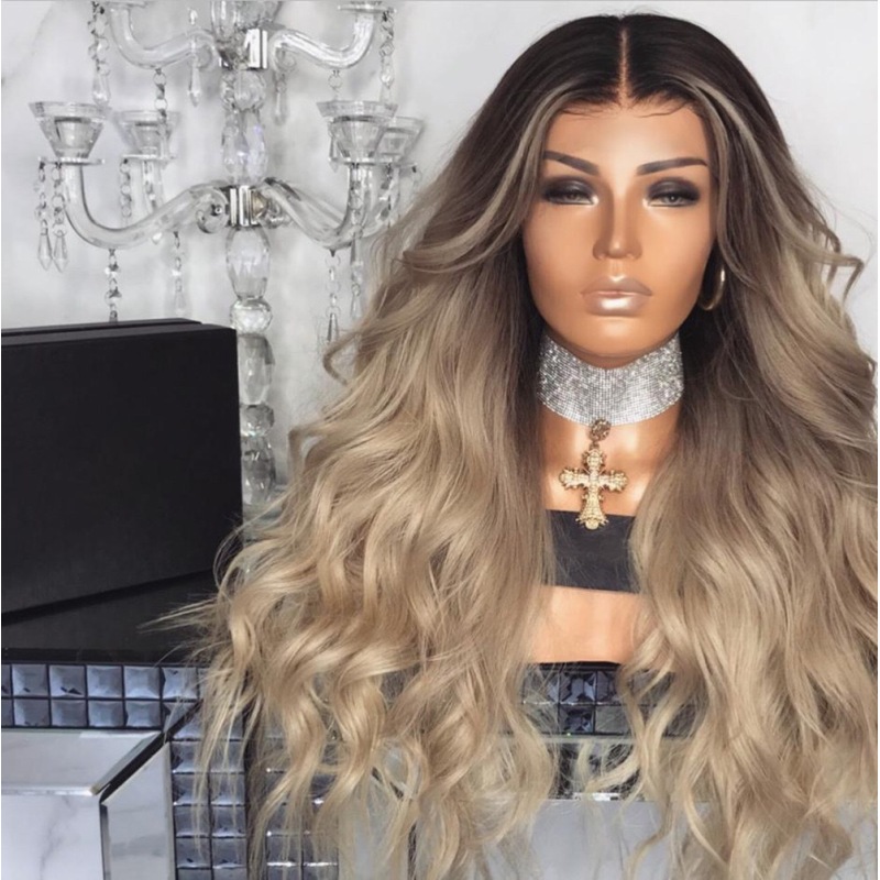 24 inch brown synthetic hair wig wholesale water wave wig for black women