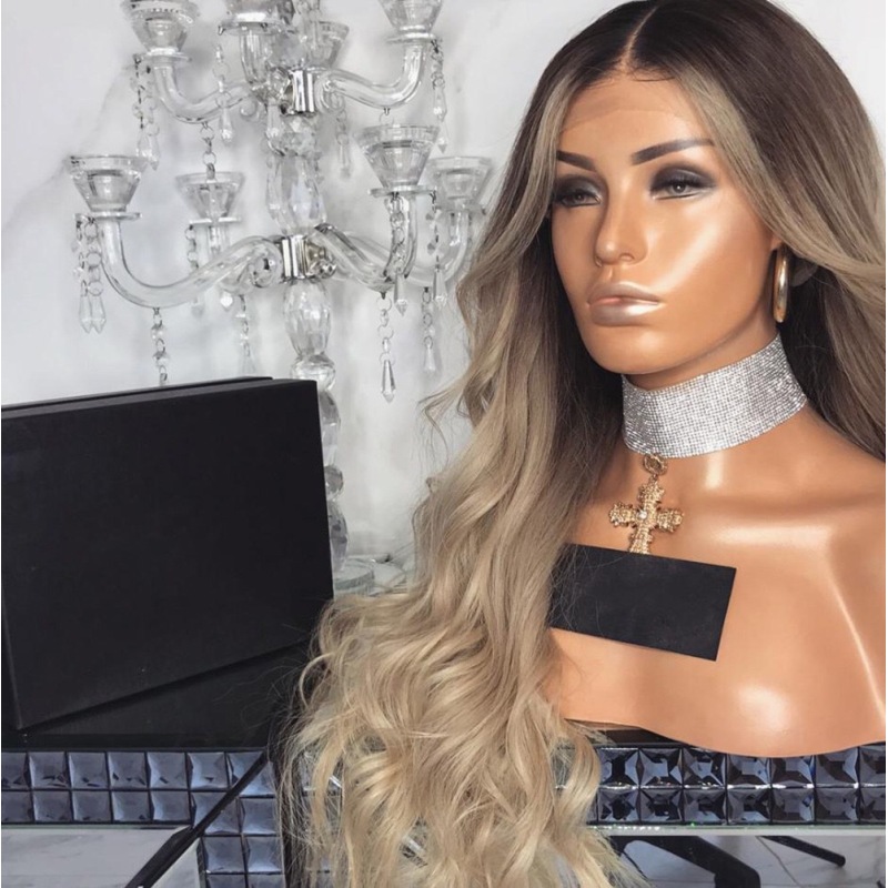 24 inch brown synthetic hair wig wholesale water wave wig for black women