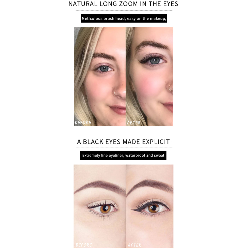 Natural Curling Is Not Easy To Smudge Private Label 2 In 1 Eyeliner And Mascara Set