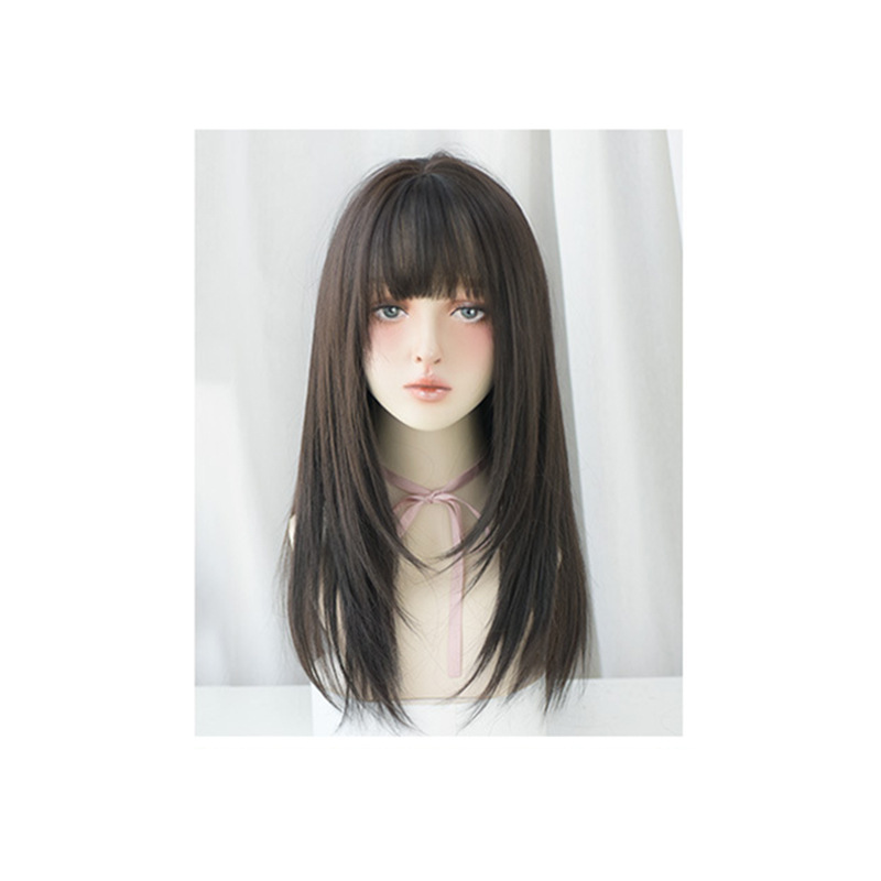 High-Quality Rose Net Human Braided Scalp Full Lace Wig Natural