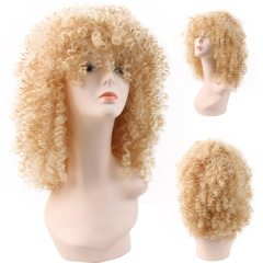 16 inch black brown wholesale Deep wave wig for black women synthetic hair wig