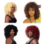 16 inch black brown wholesale Deep wave wig for black women synthetic hair wig