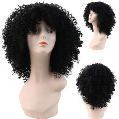 16 inch black brown wholesale Deep wave wig for black women synthetic hair wig