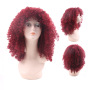 16 inch black brown wholesale Deep wave wig for black women synthetic hair wig