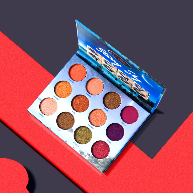 custom 12 Color Waterproof Vegan Eyeshadow MakeUp Eye Shadow Palette