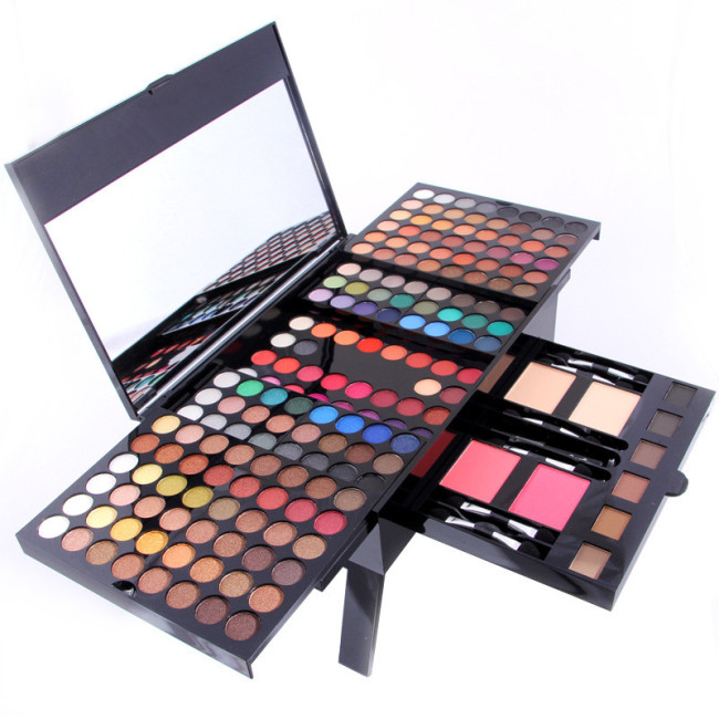 Private Label Long Lasting Waterproof 180 Full Colors Women Cosmetic Case Matte Glitter Makeup Eyeshadow Palette