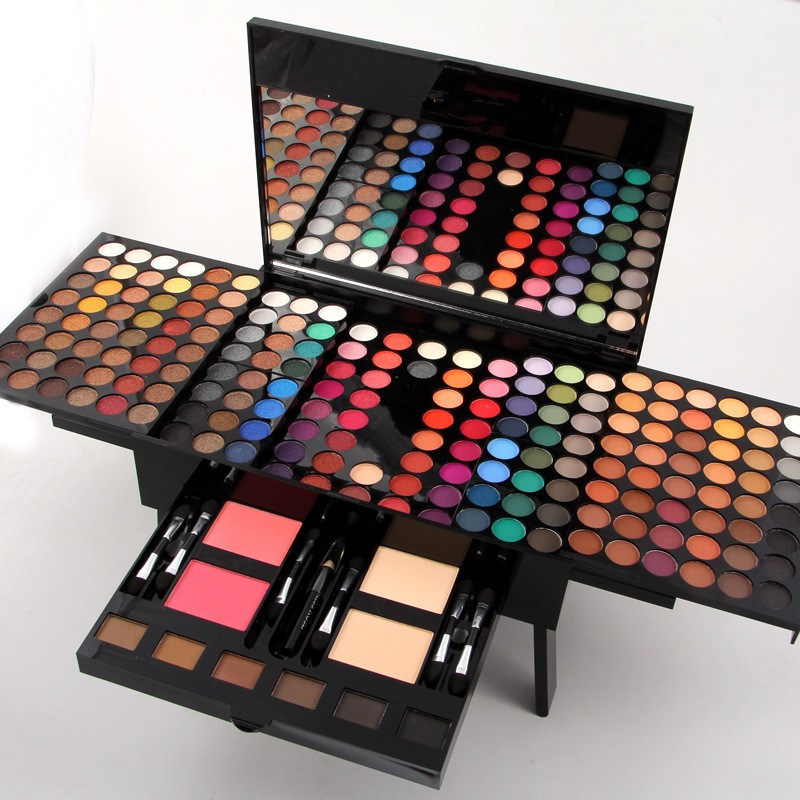 Private Label Long Lasting Waterproof 180 Full Colors Women Cosmetic Case Matte Glitter Makeup Eyeshadow Palette