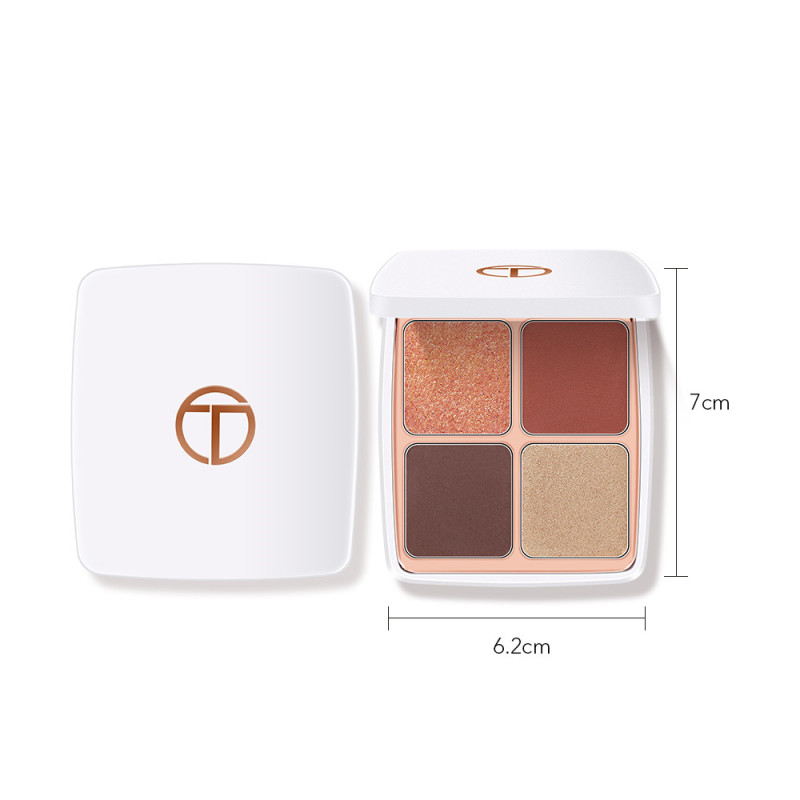 Wholesale Highly Pigmented 4 Colors Cosmetic Waterproof Glitter Makeup Eyeshadow Palette