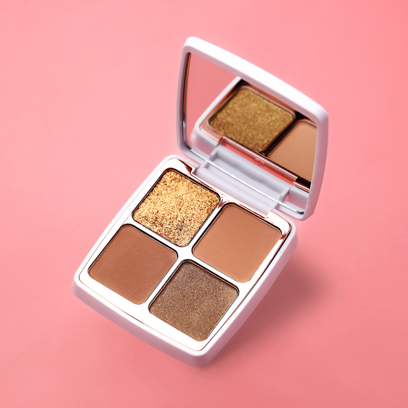 Wholesale Highly Pigmented 4 Colors Cosmetic Waterproof Glitter Makeup Eyeshadow Palette