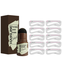 Custom Private label 3 Colors One Step Eyebrow Stamp Shaping Makeup Set Waterproof eyebrow powder