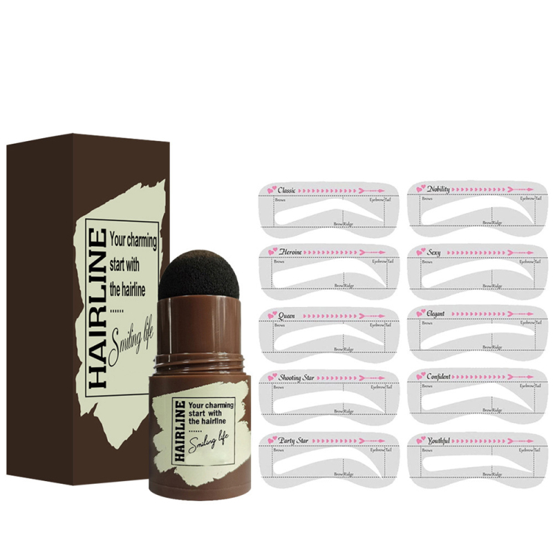 Custom Private label 3 Colors One Step Eyebrow Stamp Shaping Makeup Set Waterproof eyebrow powder