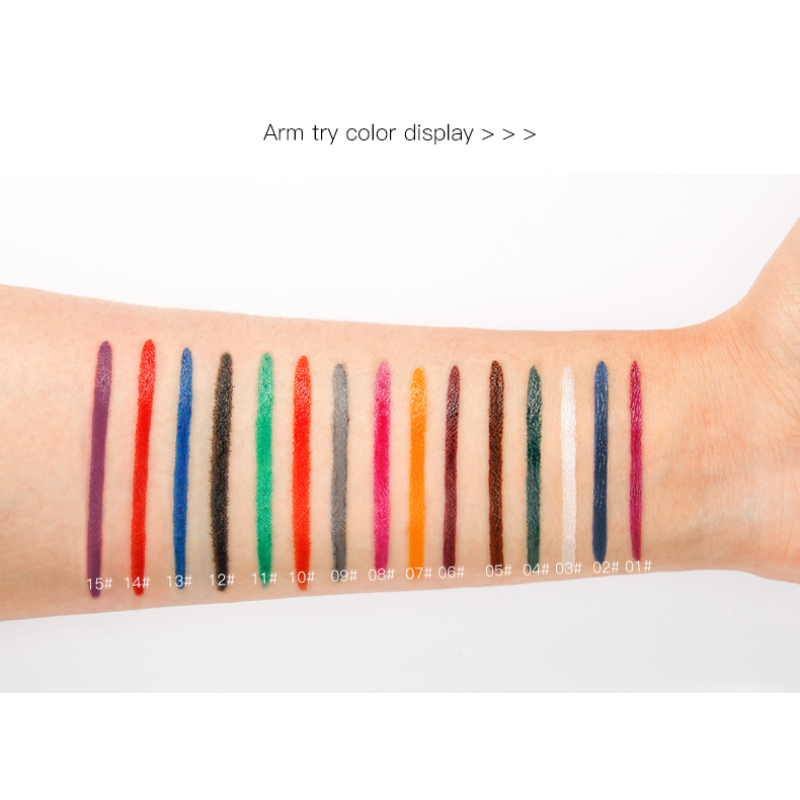 Custom Long Lasting 15 Colors Sexy Eyes Quick Drying Makeup Waterproof Eyeliner Pencil