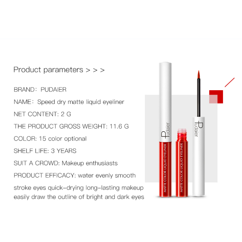 Custom Long Lasting 15 Colors Sexy Eyes Quick Drying Makeup Waterproof Eyeliner Pencil