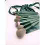 Wholesale 12 piece Professional Unique Green Makeup Brush Set