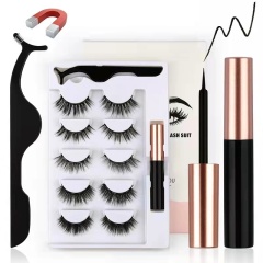 Wholesale Vendor Luxury Mink Magnetic Mink Eyelashes With Eyeliner 3D Magnetic Eyelashes Set