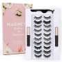 Wholesale Vendor Luxury Mink Magnetic Mink Eyelashes With Eyeliner 3D Magnetic Eyelashes Set