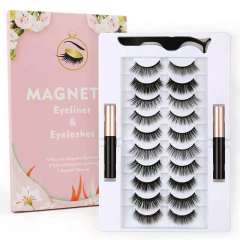 Wholesale Vendor Luxury Mink Magnetic Mink Eyelashes With Eyeliner 3D Magnetic Eyelashes Set