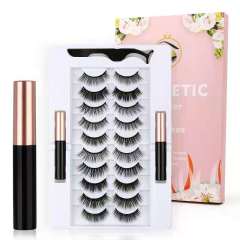 Wholesale Vendor Luxury Mink Magnetic Mink Eyelashes With Eyeliner 3D Magnetic Eyelashes Set