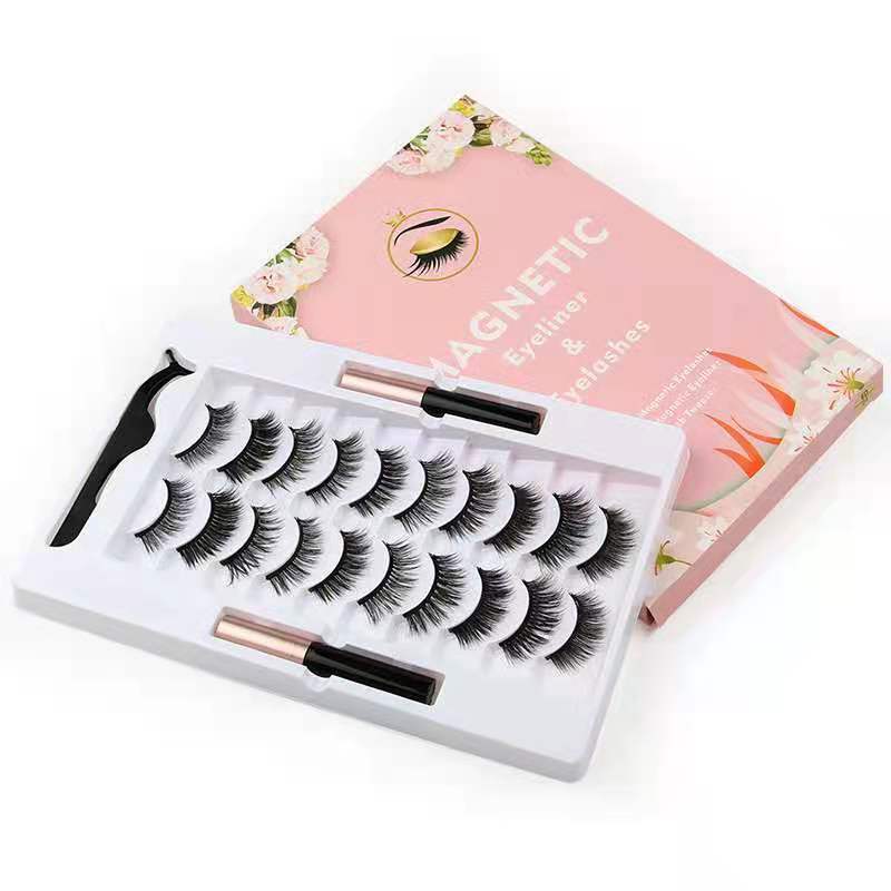 Wholesale Vendor Luxury Mink Magnetic Mink Eyelashes With Eyeliner 3D Magnetic Eyelashes Set