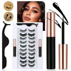 Wholesale Vendor Luxury Mink Magnetic Mink Eyelashes With Eyeliner 3D Magnetic Eyelashes Set