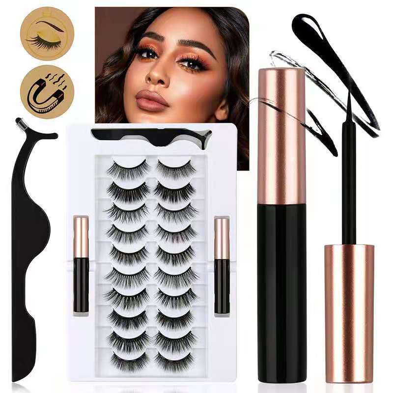 Wholesale Vendor Luxury Mink Magnetic Mink Eyelashes With Eyeliner 3D Magnetic Eyelashes Set