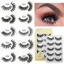 5 Pairs Lashes Private Label 3D faux mink full strip lashes Custom made full strip lashes