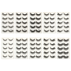 5 Pairs Lashes Private Label 3D faux mink full strip lashes Custom made full strip lashes