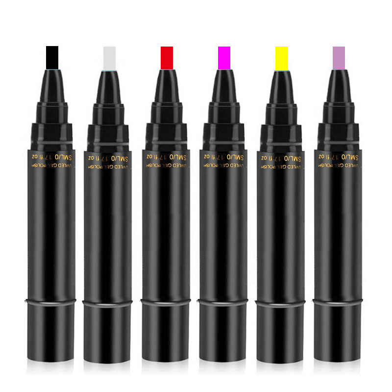private label Nail Salon Nail Gel Pen Soak Off 3 in 1 UV Gel one step gel pen