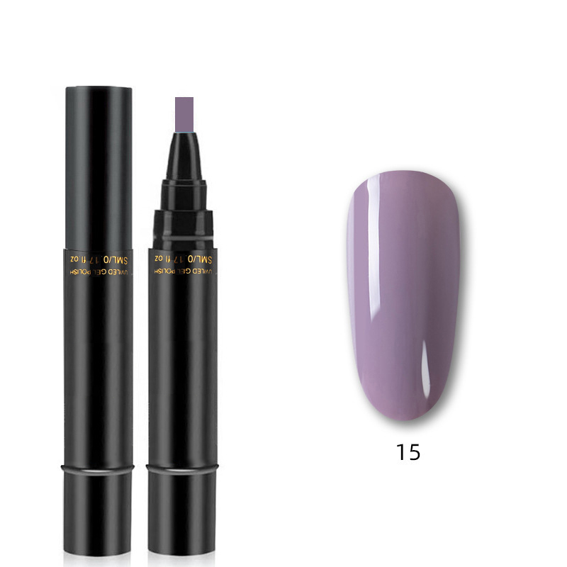 private label Nail Salon Nail Gel Pen Soak Off 3 in 1 UV Gel one step gel pen