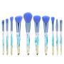 Personalized Synthetic 10 Pcs Private Label Unique High Quality Transparent Makeup Brushes