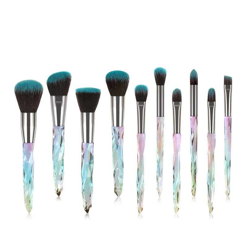 Personalized Synthetic 10 Pcs Private Label Unique High Quality Transparent Makeup Brushes