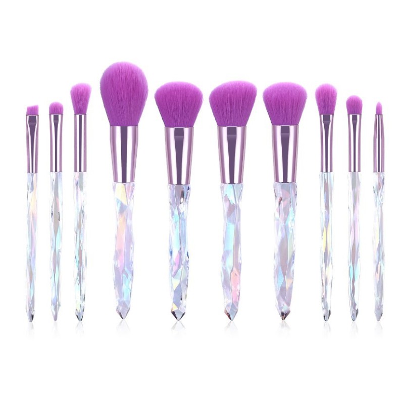 Personalized Synthetic 10 Pcs Private Label Unique High Quality Transparent Makeup Brushes