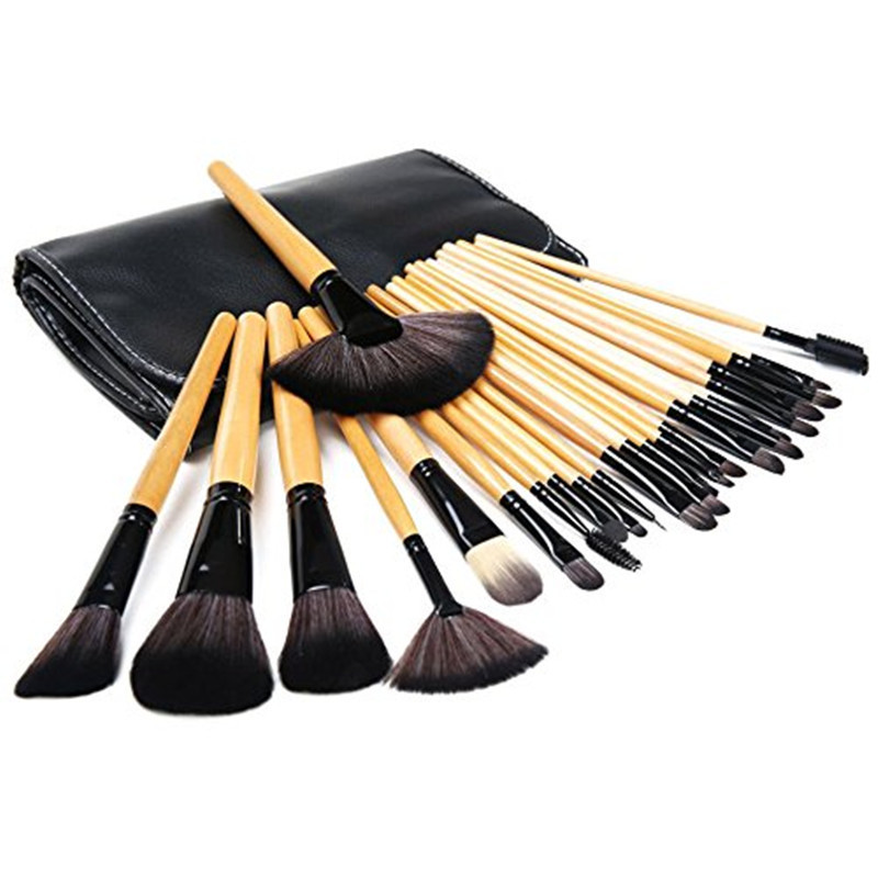 24 pcs  Makeup Brush Set Blending Brush Face Powder Blush Eye Shadows Make Up Brushes Kit with Bag