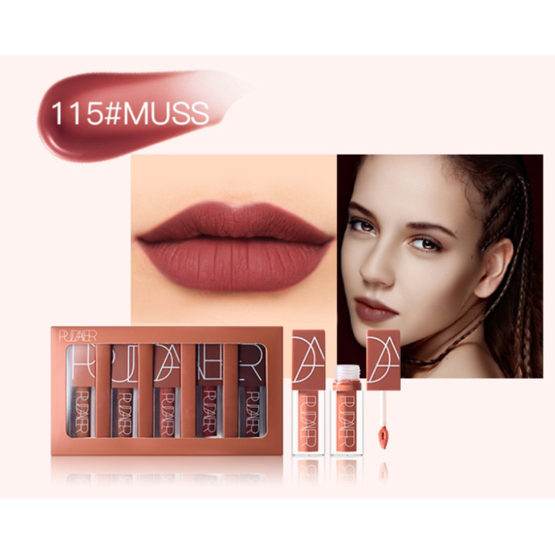 Custom Private Label 5 Colors Velvet Makeup Matte Long Lasting Matte Lip Gloss Set