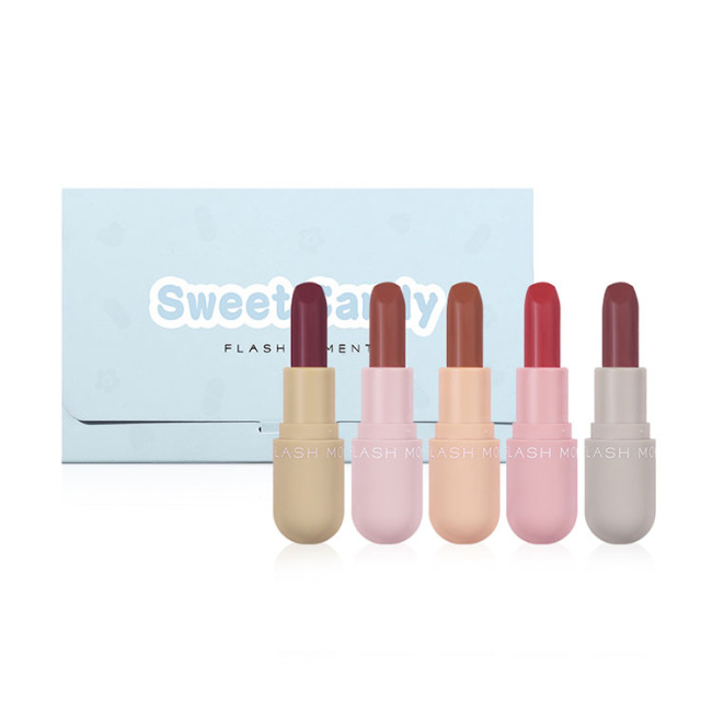 Mini Fruit Gummy Mousse Moisturizing Waterproof Capsule Cosmetics Lipstick Set