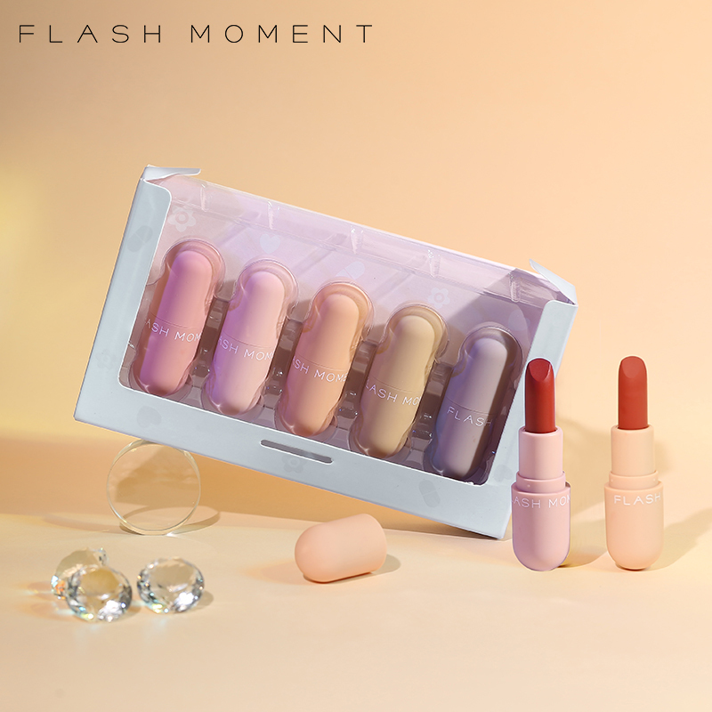 Mini Fruit Gummy Mousse Moisturizing Waterproof Capsule Cosmetics Lipstick Set