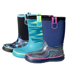 Wholesale Classic Kids Waterproof Durable Rubber Neoprene Outdoor Boots High Waterproof Insulated Rubber Neoprene Rain Boot