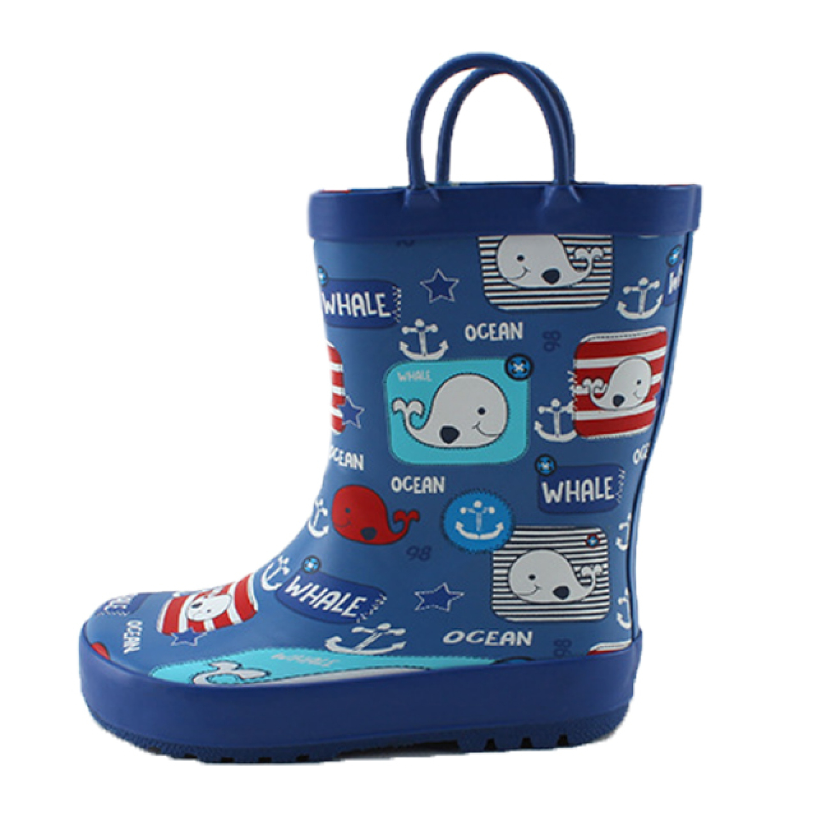 Wholesale Waterproof And Anti-slip Toddler Kids Wellies Rain Boots Rubber Rain Boots with Handle