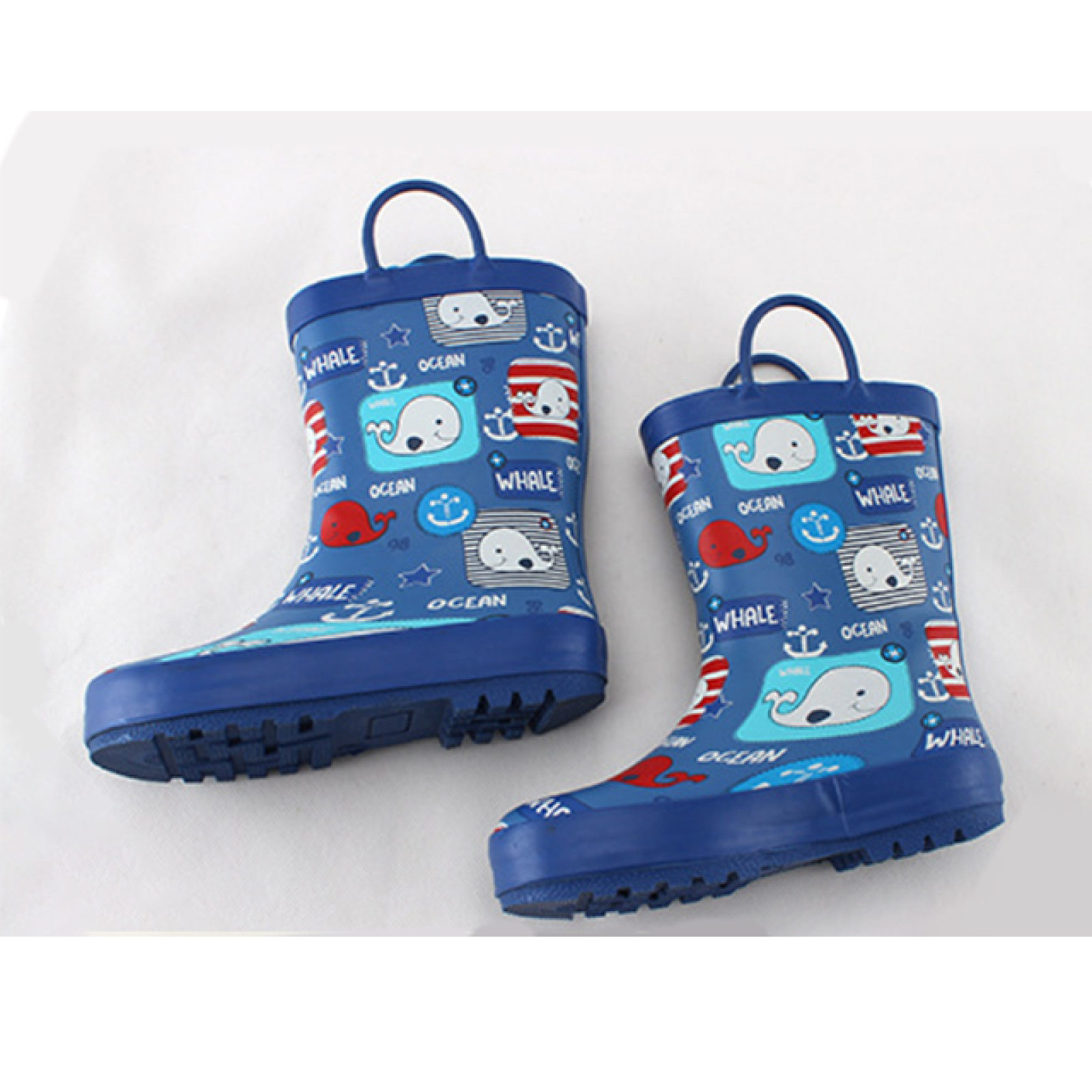 Wholesale Waterproof And Anti-slip Toddler Kids Wellies Rain Boots Rubber Rain Boots with Handle