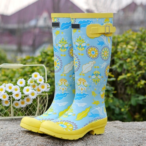 High Quality Women's Wellies Customized Rain Gumboots Waterproof Rubber Rain Boots