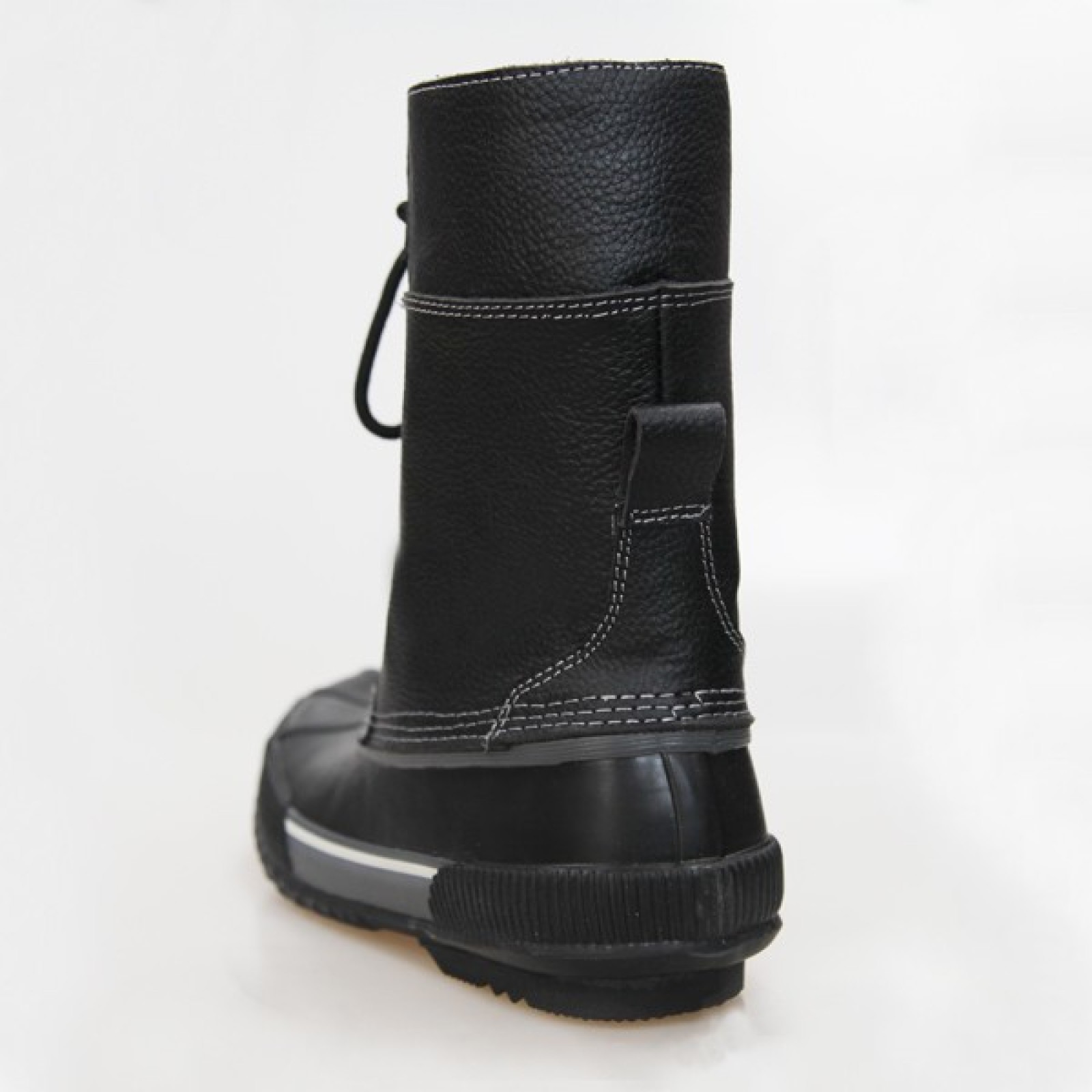 Mens Leather Half Winter Boots With Rubber Sole