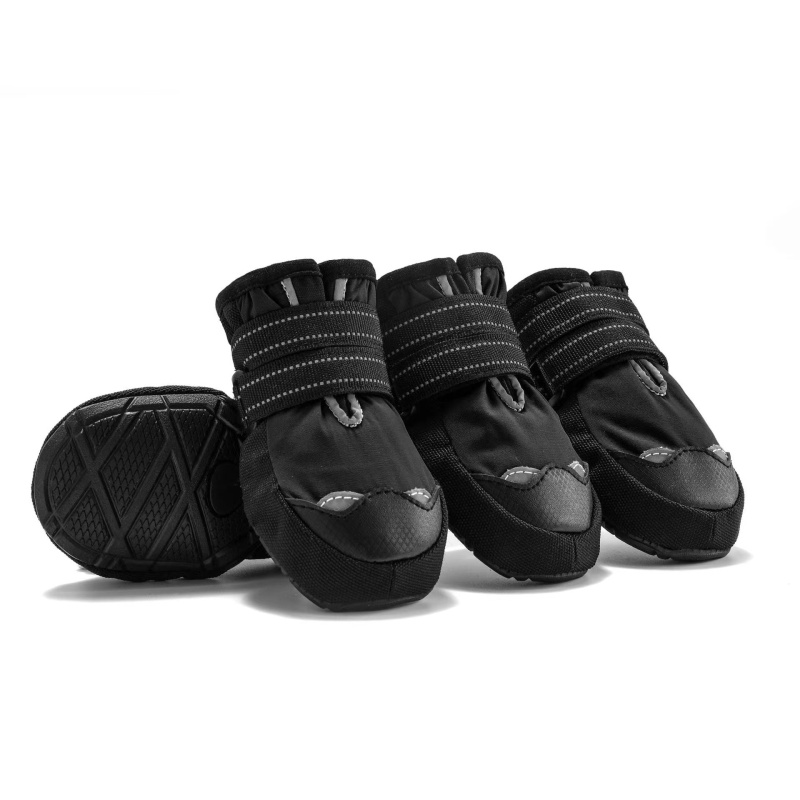 Black Waterproof Dog Boots Breathable Pet Shoes Anti-slip Comfortable Shoes For Big Middle Dogs Indoor And Outdoor Shoes