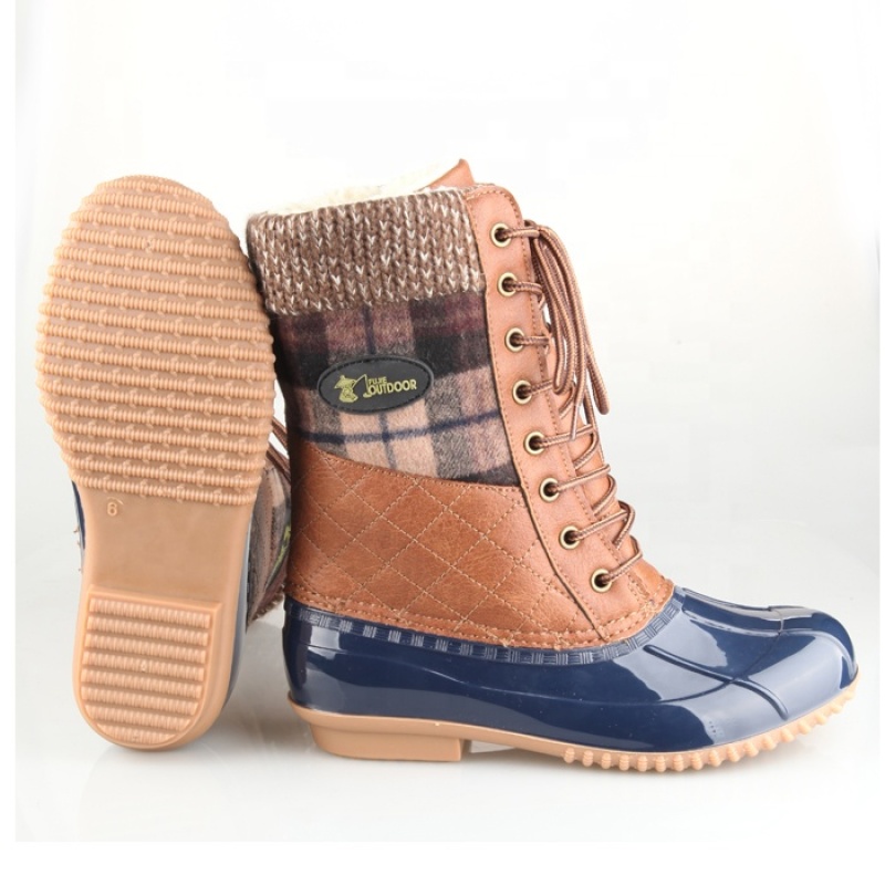 Women's Salt Water Snow Winter Lace Up Duck Bean Boots