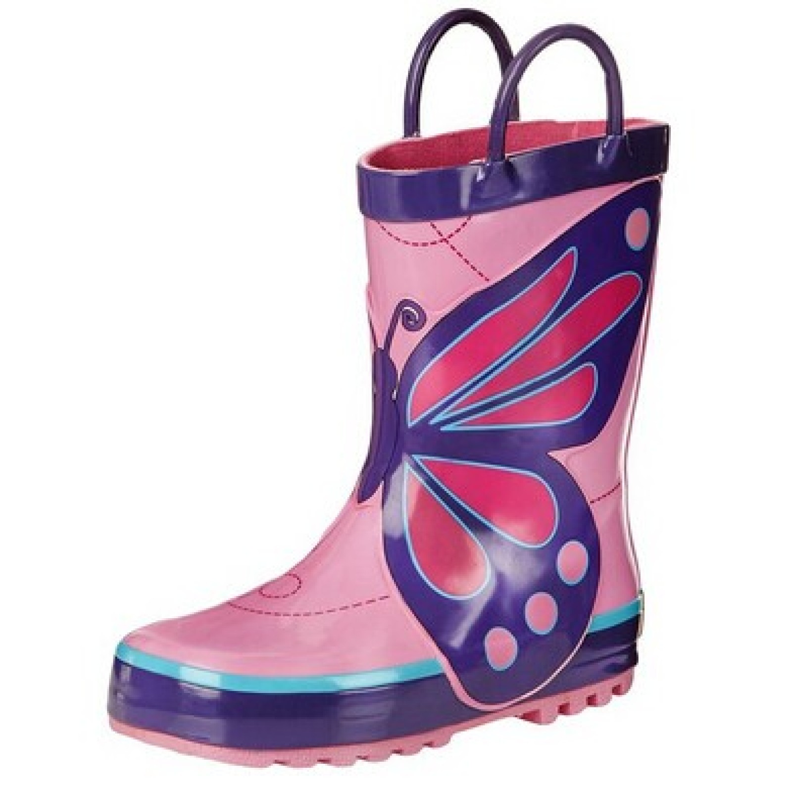 Waterproof Toddler Girls' Butterfly Natural Rubber Rain Boots