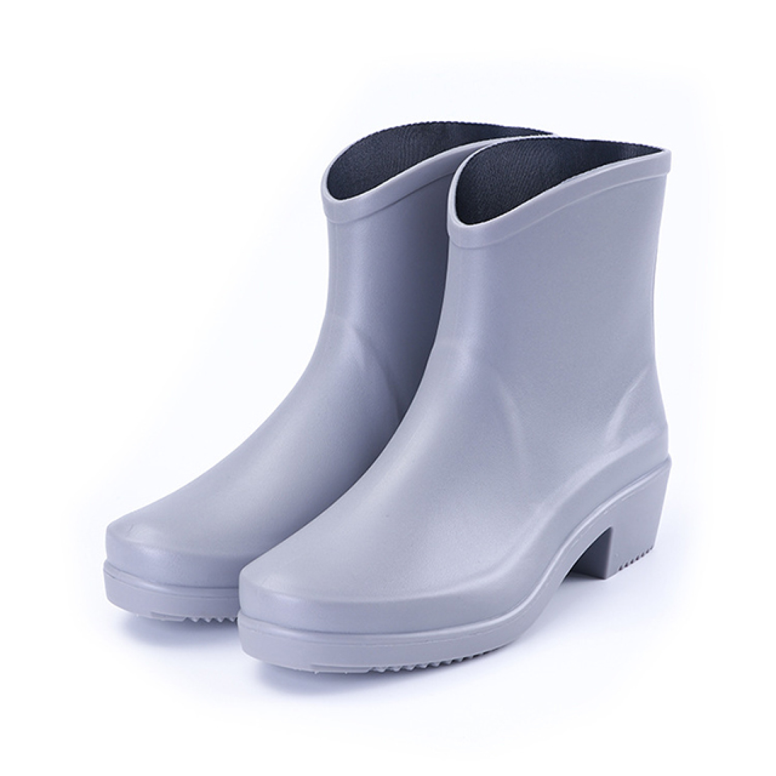 Fashion Short Tube High-heeled Rain Boots Women's Adult  Anti-skid Waterproof PVC Boots