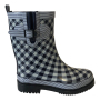 Hot Sale Fashion Plaid Natural Rubber Rain Boots